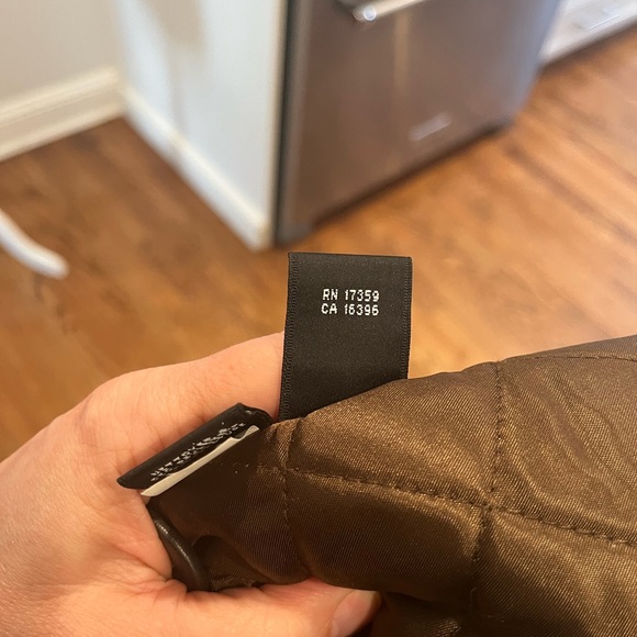 Linda Allard Ellen Tracy Quilty Long Coat w/Leather Trim and belt - Picture 14 of 15